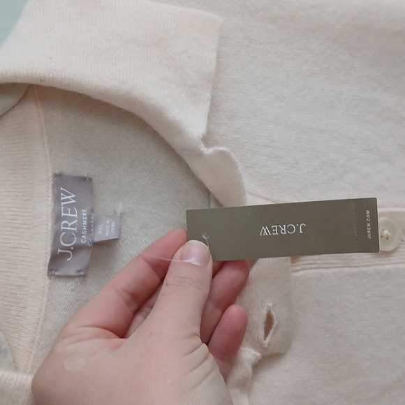 J Crew Women's Cropped Cashmere Short Sleeve Sweater Cream Size XXL NWT - Picture 6 of 10
